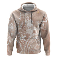 Aloha Hawaii Turtles Floral Hoodie Taupe Marbles Glaze LT7 Pullover Hoodie Taupe - Polynesian Pride