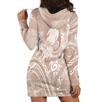Aloha Hawaii Turtles Floral Hoodie Dress Taupe Marbles Glaze LT7 - Polynesian Pride