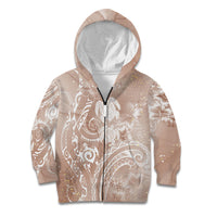 Aloha Hawaii Turtles Floral Kid Hoodie Taupe Marbles Glaze LT7 Zip Hoodie Taupe - Polynesian Pride