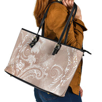 Aloha Hawaii Turtles Floral Leather Tote Bag Taupe Marbles Glaze LT7 - Polynesian Pride