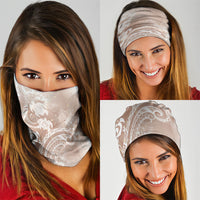 Aloha Hawaii Turtles Floral Neck Gaiter Taupe Marbles Glaze LT7 - Polynesian Pride