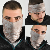 Aloha Hawaii Turtles Floral Neck Gaiter Taupe Marbles Glaze LT7 - Polynesian Pride