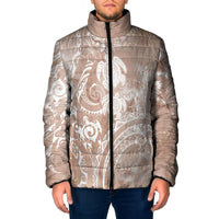 Aloha Hawaii Turtles Floral Padded Jacket Taupe Marbles Glaze LT7 Men Taupe - Polynesian Pride
