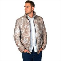 Aloha Hawaii Turtles Floral Padded Jacket Taupe Marbles Glaze LT7 - Polynesian Pride