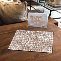 Aloha Hawaii Turtles Floral Puzzle Taupe Marbles Glaze LT7 - Polynesian Pride