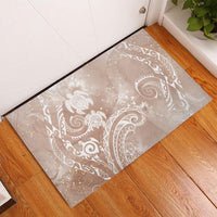 Aloha Hawaii Turtles Floral Rubber Doormat Taupe Marbles Glaze LT7 - Polynesian Pride