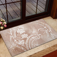 Aloha Hawaii Turtles Floral Rubber Doormat Taupe Marbles Glaze LT7 - Polynesian Pride