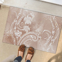 Aloha Hawaii Turtles Floral Rubber Doormat Taupe Marbles Glaze LT7 - Polynesian Pride