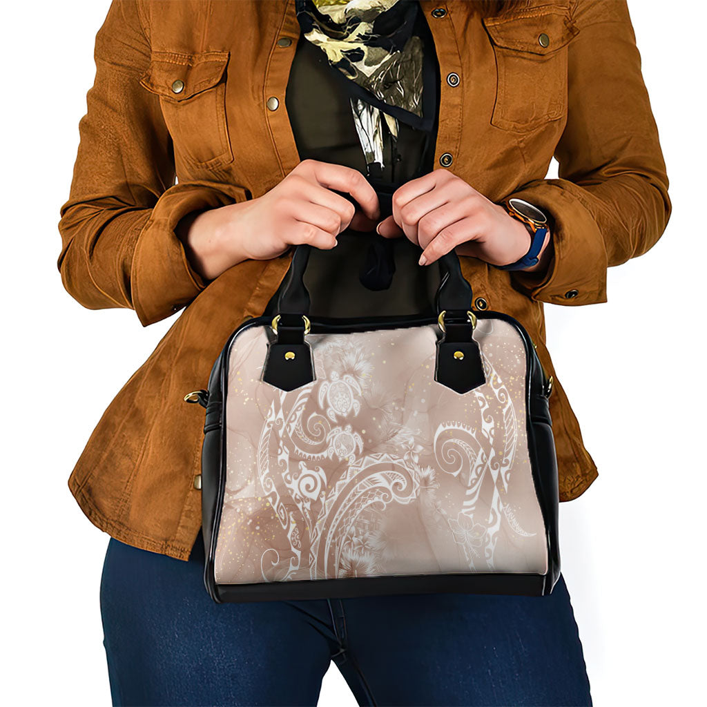 Aloha Hawaii Turtles Floral Shoulder Handbag Taupe Marbles Glaze LT7 - Polynesian Pride