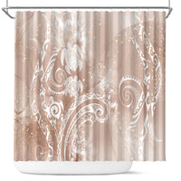 Aloha Hawaii Turtles Floral Shower Curtain Taupe Marbles Glaze LT7 Taupe - Polynesian Pride