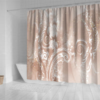 Aloha Hawaii Turtles Floral Shower Curtain Taupe Marbles Glaze LT7 - Polynesian Pride