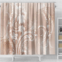 Aloha Hawaii Turtles Floral Shower Curtain Taupe Marbles Glaze LT7 - Polynesian Pride