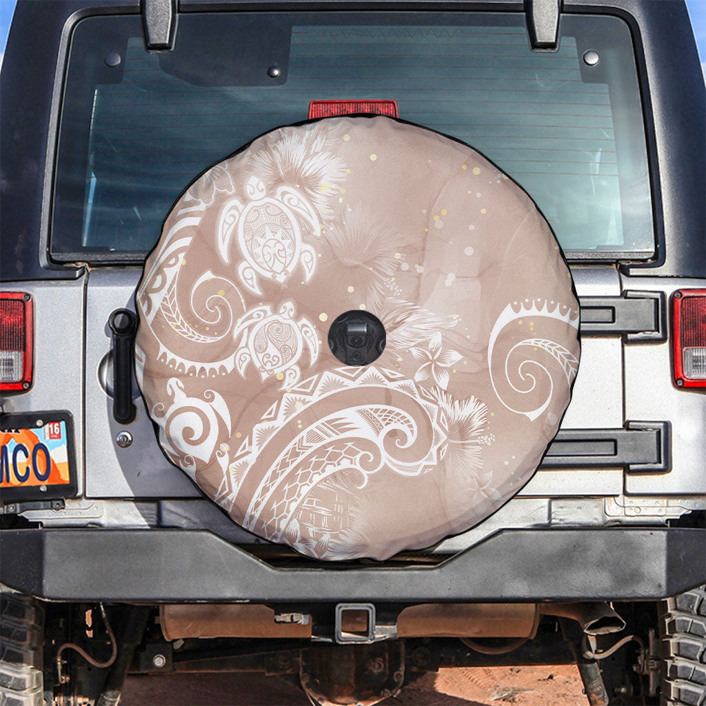 Aloha Hawaii Turtles Floral Spare Tire Cover Taupe Marbles Glaze LT7 Taupe - Polynesian Pride