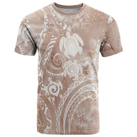 Aloha Hawaii Turtles Floral T Shirt Taupe Marbles Glaze LT7 Taupe - Polynesian Pride