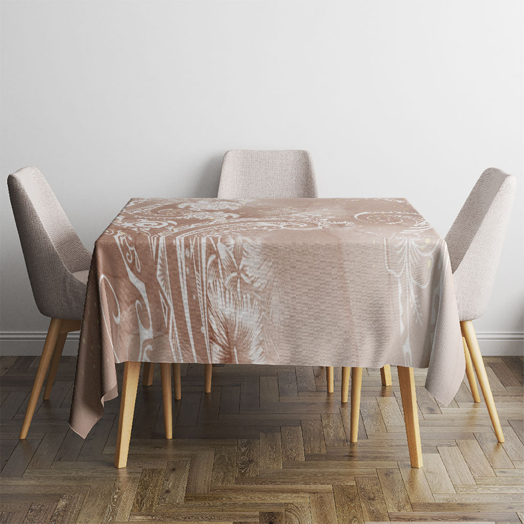 Aloha Hawaii Turtles Floral Tablecloth Taupe Marbles Glaze LT7 - Polynesian Pride