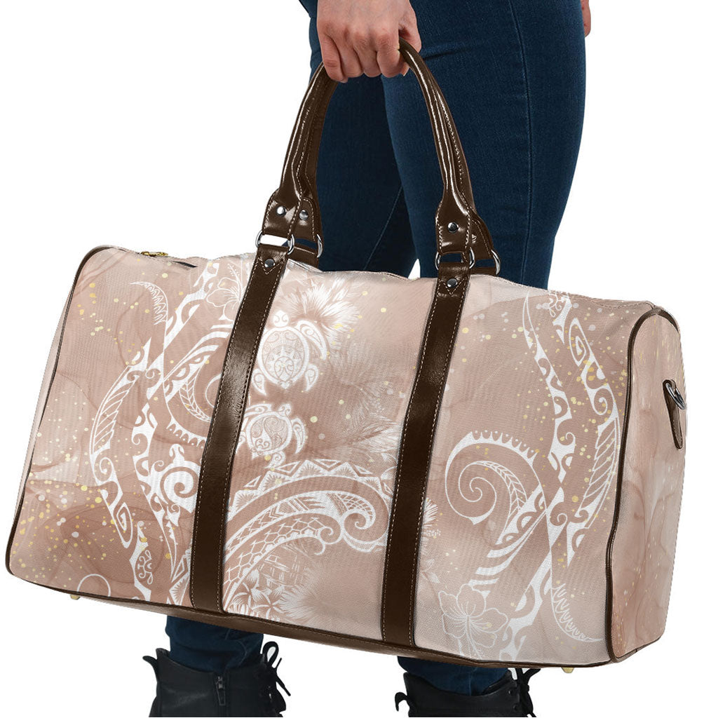 Aloha Hawaii Turtles Floral Travel Bag Taupe Marbles Glaze LT7 - Polynesian Pride