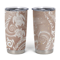 Aloha Hawaii Turtles Floral Tumbler Cup Taupe Marbles Glaze LT7 Taupe - Polynesian Pride