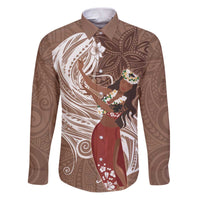 Tahiti Islands Polynesian Plumeria Family Matching Puletasi and Hawaiian Shirt Tahitian Vahine 'Ote'a - Beige