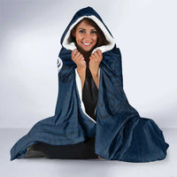 Tahiti Islands Polynesian Plumeria Hooded Blanket Tahitian Vahine 'Ote'a - Navy Blue LT7 - Polynesian Pride