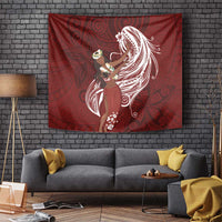 Tahiti Islands Polynesian Plumeria Tapestry Tahitian Vahine 'Ote'a - Scarlet LT7 - Polynesian Pride