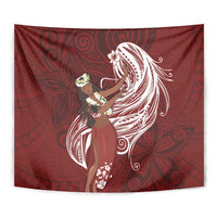Tahiti Islands Polynesian Plumeria Tapestry Tahitian Vahine 'Ote'a - Scarlet LT7 - Polynesian Pride
