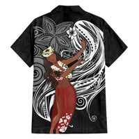 Tahiti Islands Polynesian Plumeria Family Matching Off Shoulder Maxi Dress and Hawaiian Shirt Tahitian Vahine 'Ote'a - Black