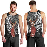 Tahiti Islands Polynesian Plumeria Men Tank Top Tahitian Vahine 'Ote'a - Black