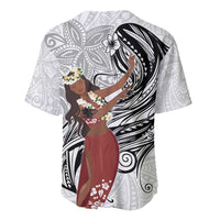 Tahiti Islands Polynesian Plumeria Baseball Jersey Tahitian Vahine 'Ote'a - White LT7 - Polynesian Pride