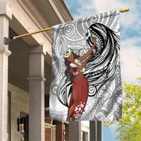 Tahiti Islands Polynesian Plumeria Garden Flag Tahitian Vahine 'Ote'a - White LT7 House Flag White - Polynesian Pride