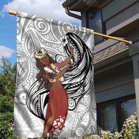 Tahiti Islands Polynesian Plumeria Garden Flag Tahitian Vahine 'Ote'a - White LT7 - Polynesian Pride