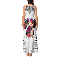 Polynesian Tank Maxi Dress Dog Lover With German Shepherd - Sunset At The Beach White Ver LT7 - Polynesian Pride