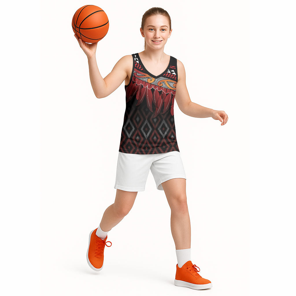 Aotearoa Maori Ngapuhi Iwi Basketball Jersey Korowai Tukutuku Kaokao Motifs
