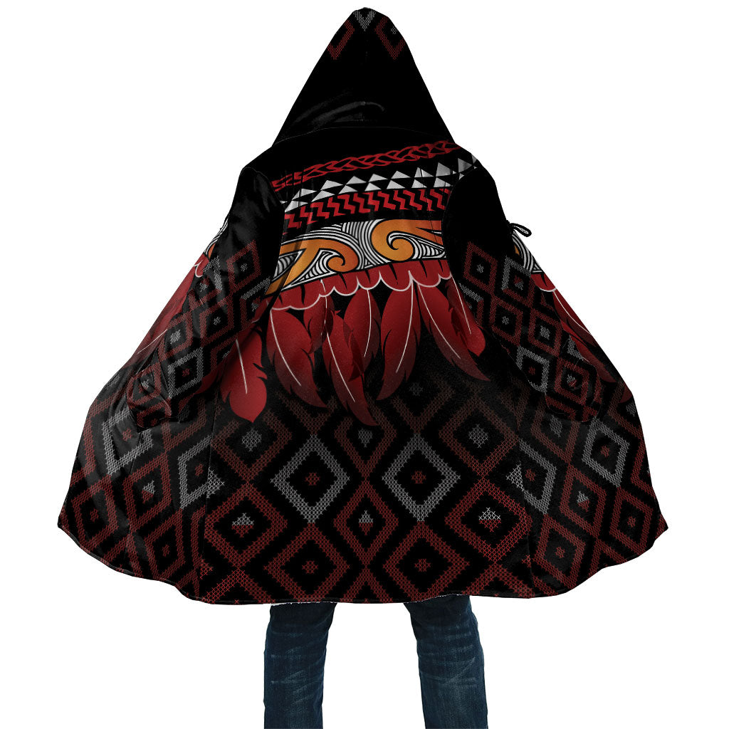 Aotearoa Maori Ngapuhi Iwi Cloak Korowai Tukutuku Kaokao Motifs LT7 Unisex Black - Polynesian Pride