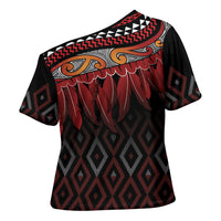 Aotearoa Maori Ngapuhi Iwi Cross Shoulder Shirt Korowai Tukutuku Kaokao Motifs