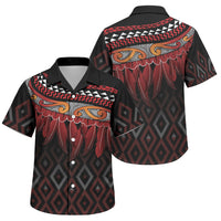 Aotearoa Maori Ngapuhi Iwi Family Matching Off The Shoulder Long Sleeve Dress and Hawaiian Shirt Korowai Tukutuku Kaokao Motifs
