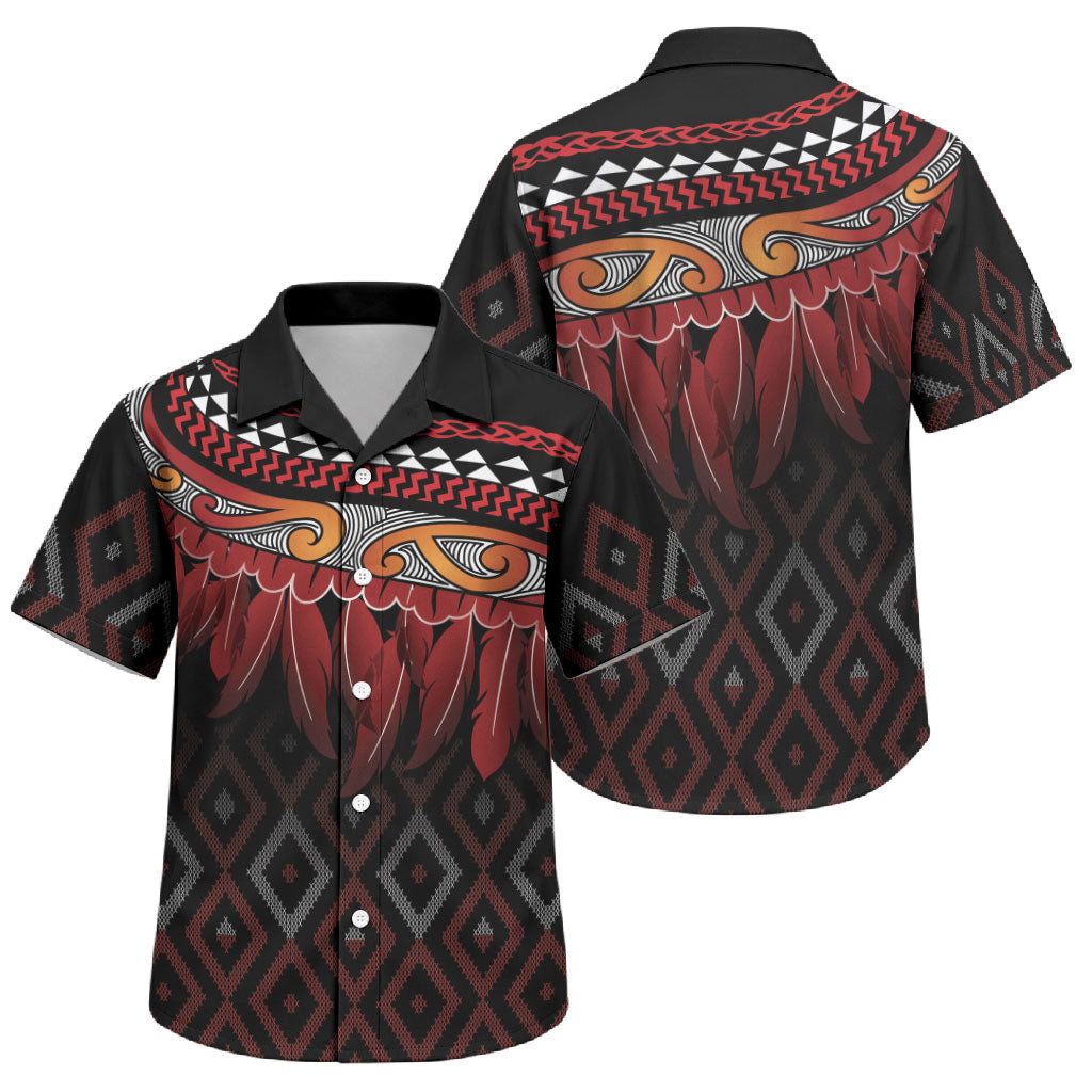 Aotearoa Maori Ngapuhi Iwi Family Matching Off Shoulder Maxi Dress and Hawaiian Shirt Korowai Tukutuku Kaokao Motifs