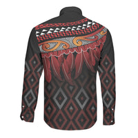 Aotearoa Maori Ngapuhi Iwi Long Sleeve Button Shirt Korowai Tukutuku Kaokao Motifs