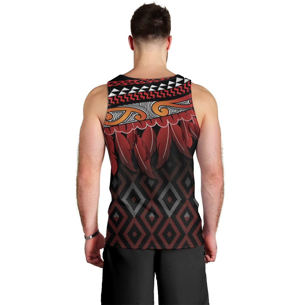 Aotearoa Maori Ngapuhi Iwi Men Tank Top Korowai Tukutuku Kaokao Motifs