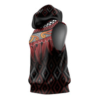 Aotearoa Maori Ngapuhi Iwi Sleeveless Hoodie Korowai Tukutuku Kaokao Motifs