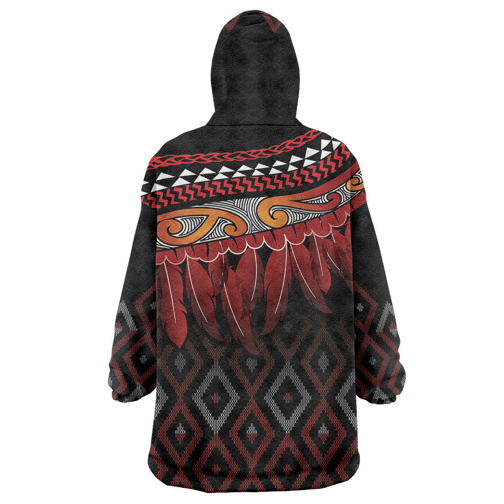 Aotearoa Maori Ngapuhi Iwi Wearable Blanket Hoodie Korowai Tukutuku Kaokao Motifs