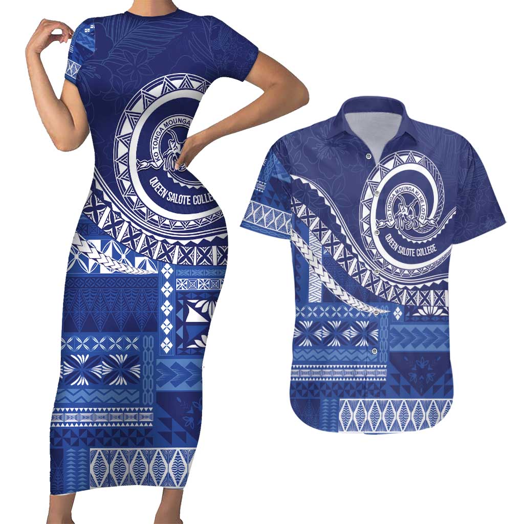 Queen Salote College 100th Anniversary Couples Matching Short Sleeve Bodycon Dress and Hawaiian Shirt QSC Royal Girls - Polynesian Pride