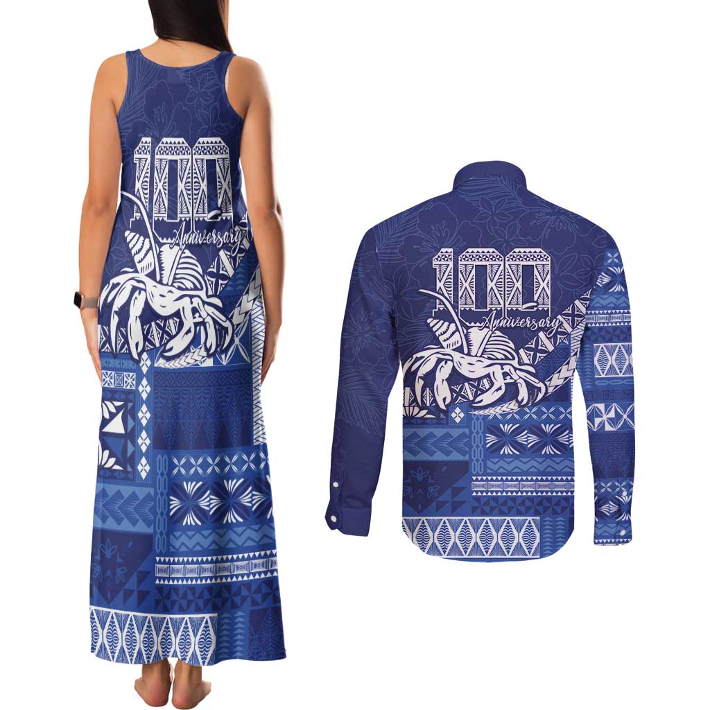 Queen Salote College 100th Anniversary Couples Matching Tank Maxi Dress and Long Sleeve Button Shirt QSC Royal Girls - Polynesian Pride