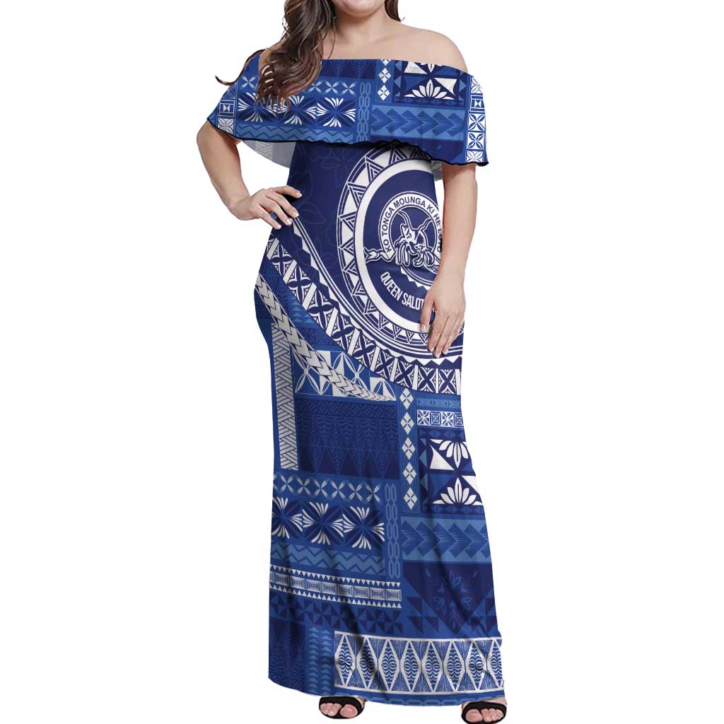 Queen Salote College 100th Anniversary Off Shoulder Maxi Dress QSC Royal Girls - Polynesian Pride
