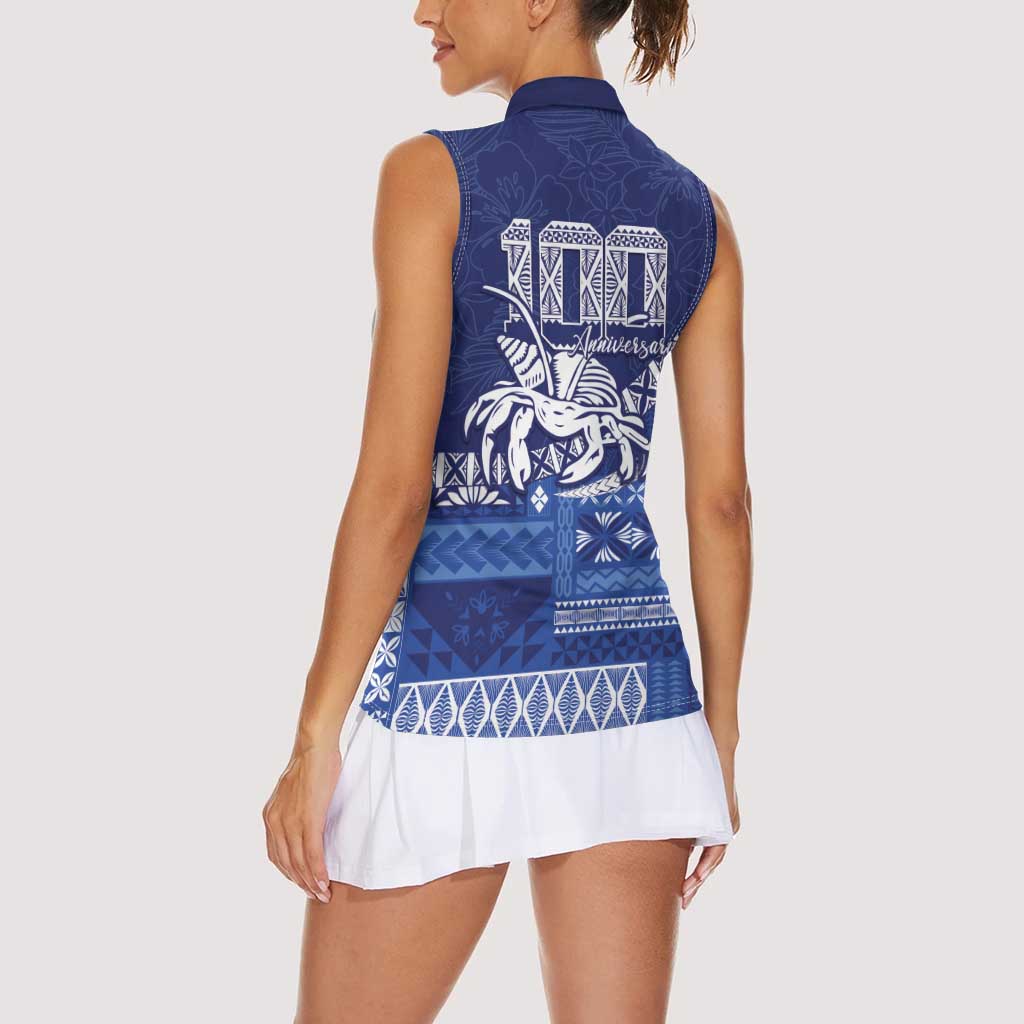 Queen Salote College 100th Anniversary Women Sleeveless Polo Shirt QSC Royal Girls - Polynesian Pride