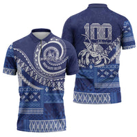 Queen Salote College 100th Anniversary Zipper Polo Shirt QSC Royal Girls - Polynesian Pride