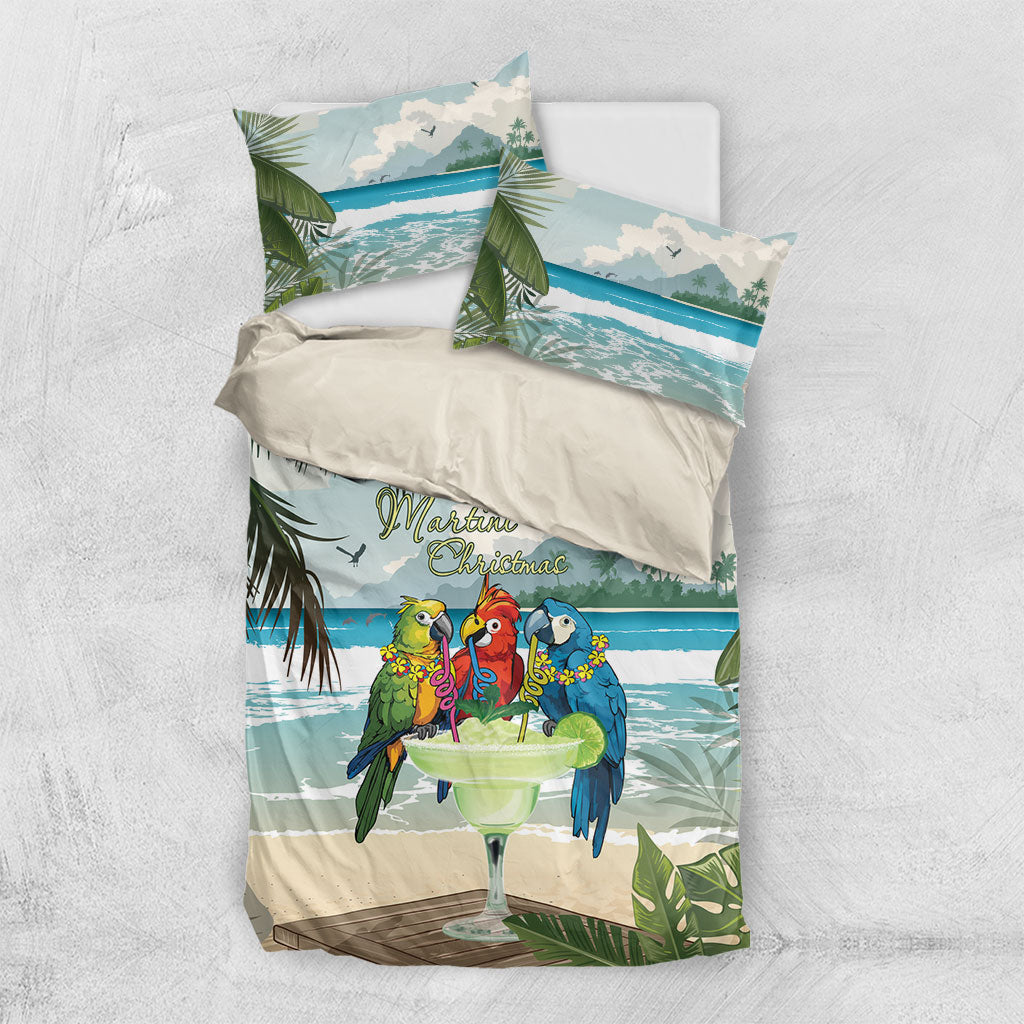 Wish You A Merry Martini Christmas Bedding Set Cocktail Parrot-dise