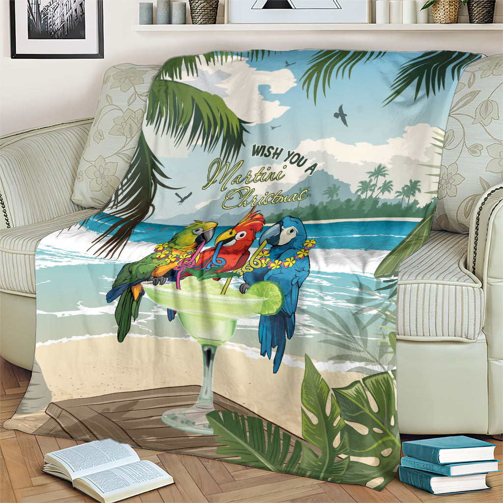 Wish You A Merry Martini Christmas Blanket Cocktail Parrot-dise LT7 - Polynesian Pride