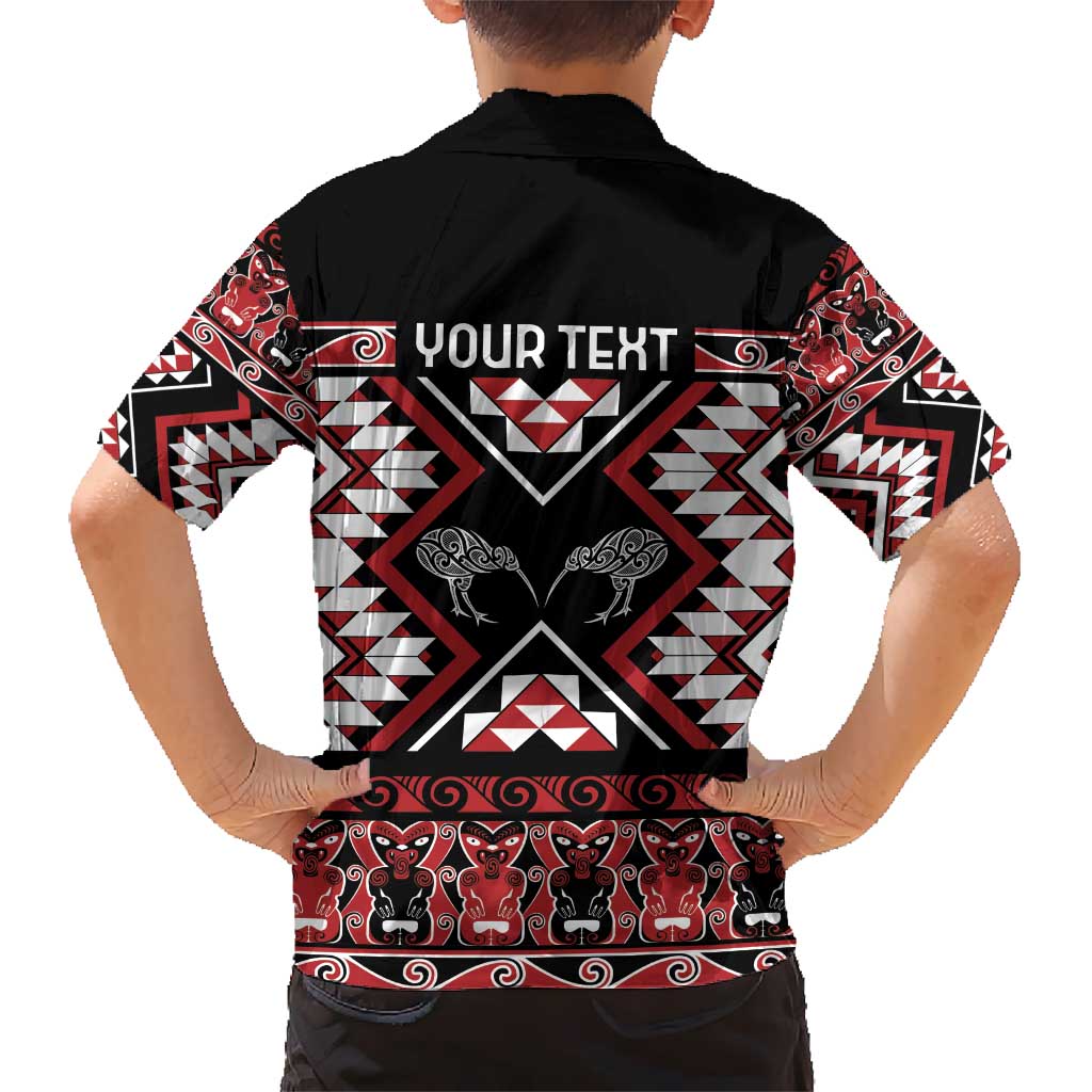 Personalised Taniko Motifs Aotearoa Kid Hawaiian Shirt Waitangi Kowhaiwhai Kiwi LT7 - Polynesian Pride
