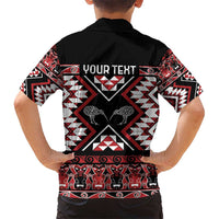Personalised Taniko Motifs Aotearoa Kid Hawaiian Shirt Waitangi Kowhaiwhai Kiwi LT7 - Polynesian Pride