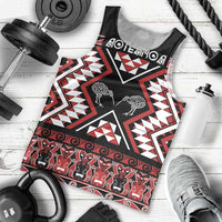 Personalised Taniko Motifs Aotearoa Men Tank Top Waitangi Kowhaiwhai Kiwi